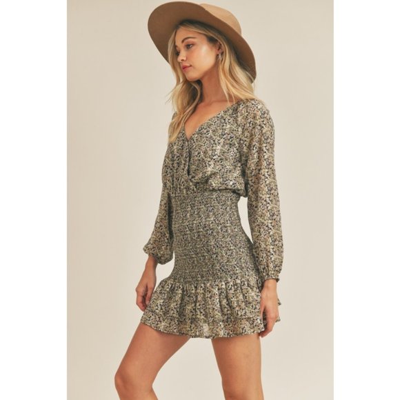 Bella Boho Dresses & Skirts - Boho Floral Print Smocked Mini Dress
